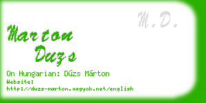 marton duzs business card